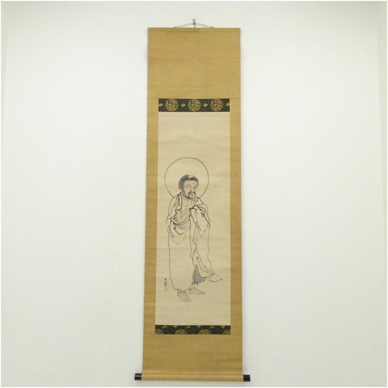 呉春筆　人物　肉筆紙本掛軸（保護箱） 掛け軸 床の間 書 おしゃれ 絵画 表具 芸術 茶道 年中掛け インテリア 茶掛 掛物 和室