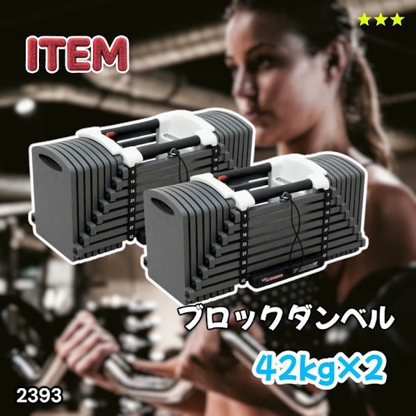 #2393 可変式 ブロック ダンベル 42kg 2個セット 簡単 重量 調整 可能 省スペース 収納可能 安心 安全 ロック機能 ※北海道、沖縄本島、沖縄の離島、その他離島へは別途配送料有り