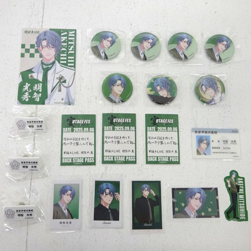 三重店】戦国 A LIVE 明智光秀 グッズまとめセット（戦アラ/缶バッジ