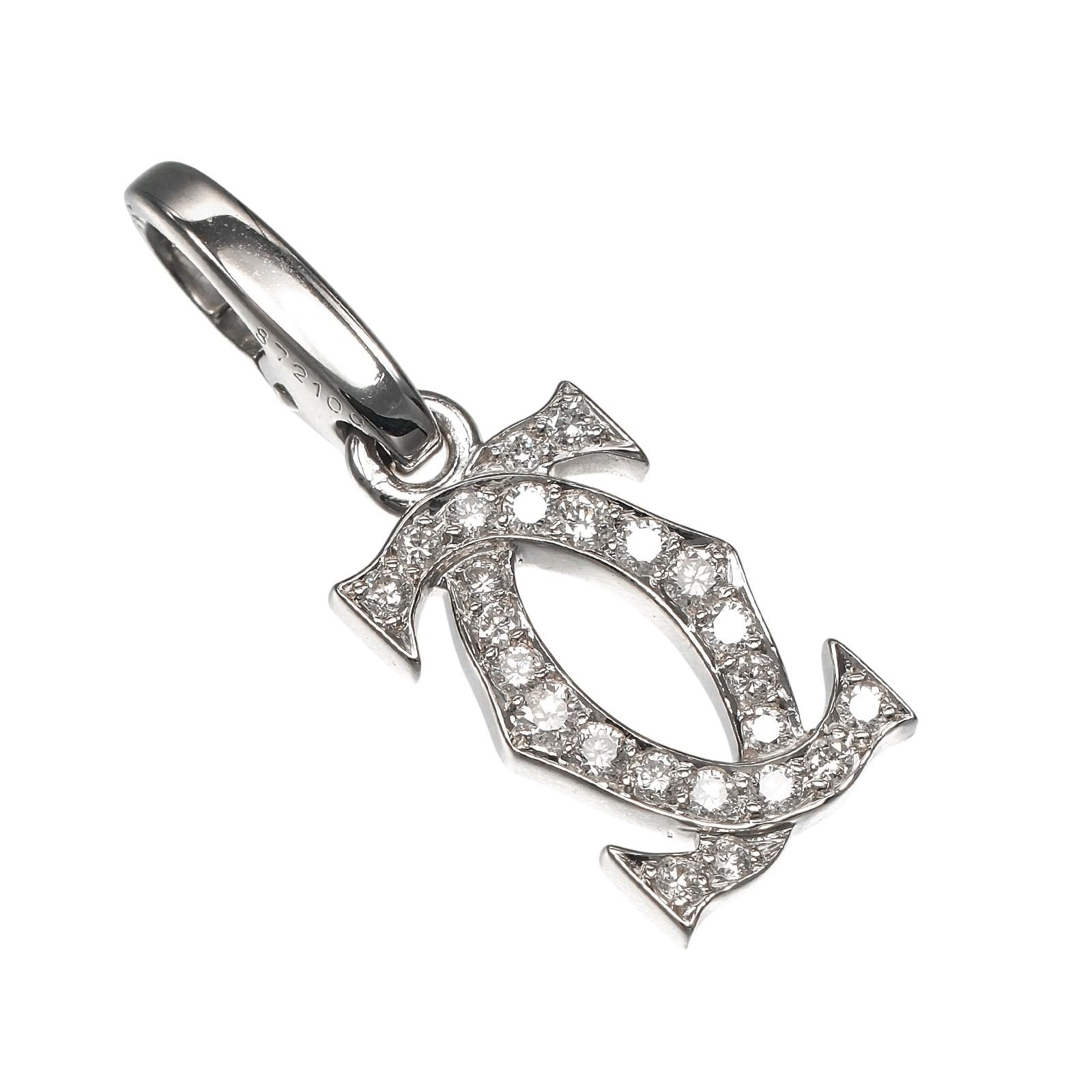 【CARTIER】カルティエ 2Cチャーム K18ホワイトゴールド×ダイヤモンド レディース 2.2g ペンダントトップ