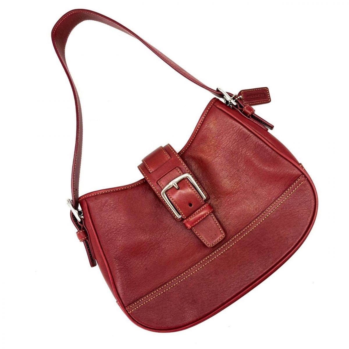 【深みを肩に預ける】　COACH　ソーホー ショルダーバッグ ハーフムーン グラブタンレザー ワンショルダー オールドコーチ　ボルドー