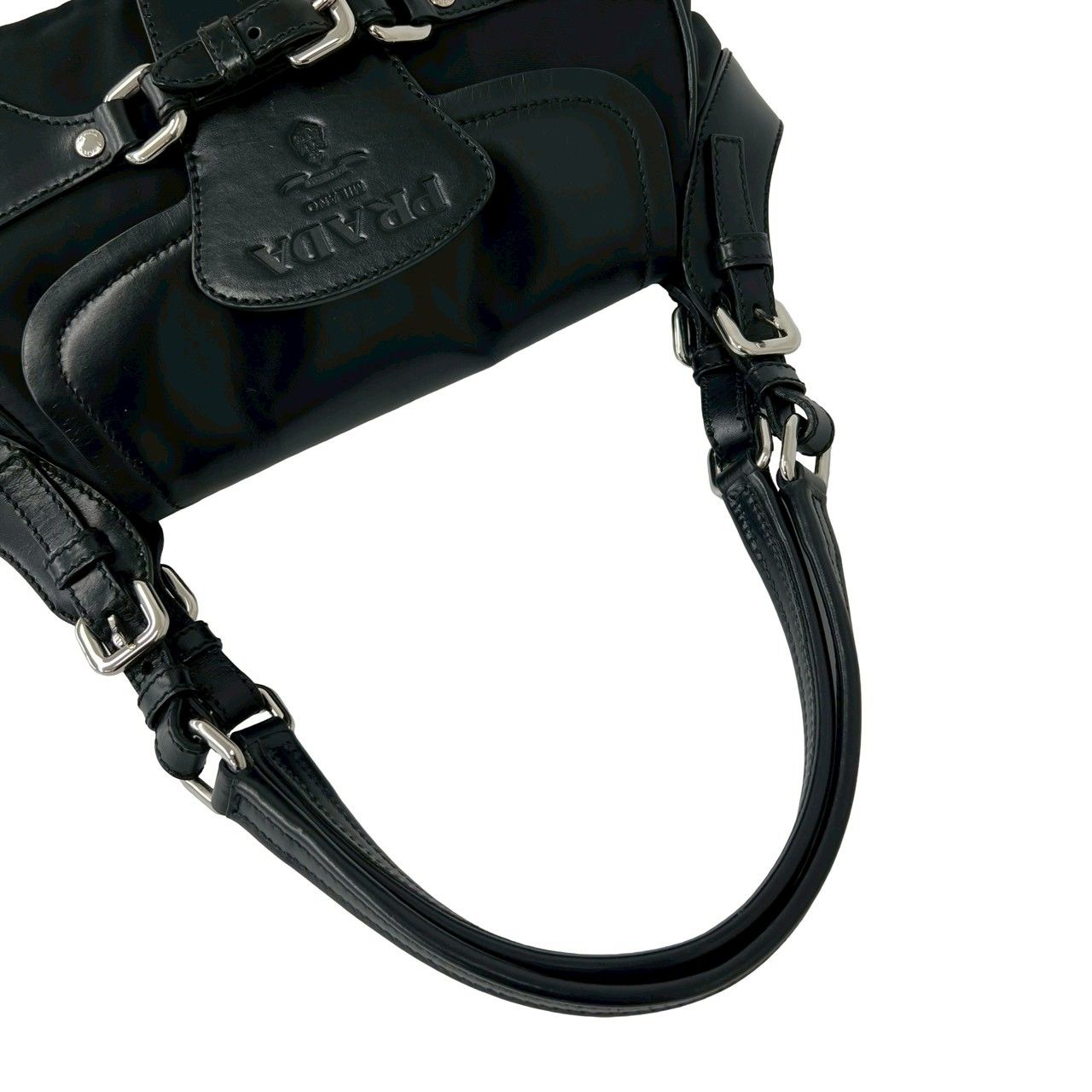 極 美品 希少品 PRADA プラダ レザー 本革 テスート ナイロン ワン