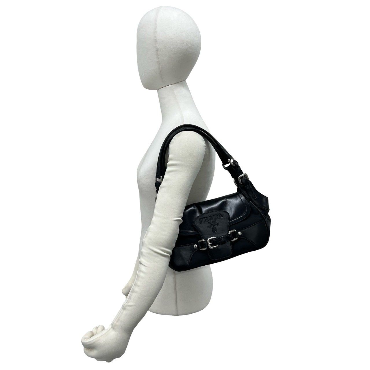 極 美品 希少品 PRADA プラダ レザー 本革 テスート ナイロン ワン