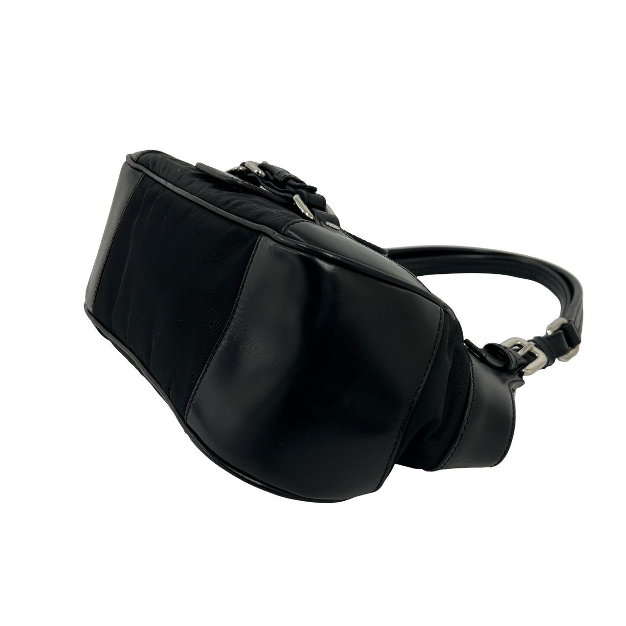 極 美品 希少品 PRADA プラダ レザー 本革 テスート ナイロン ワン