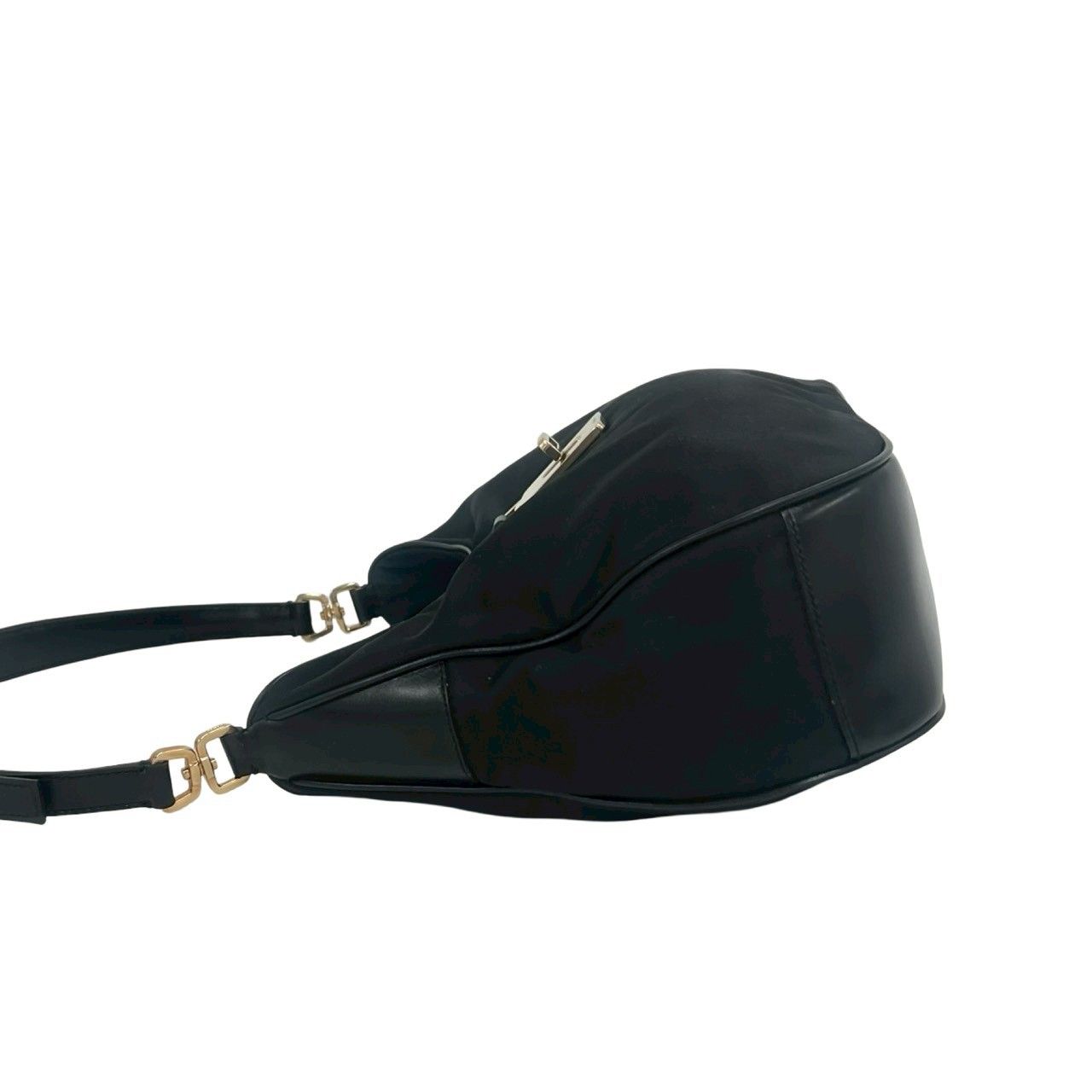 極 美品 希少品 PRADA プラダ ロゴ 金具 テスート ナイロン レザー 本