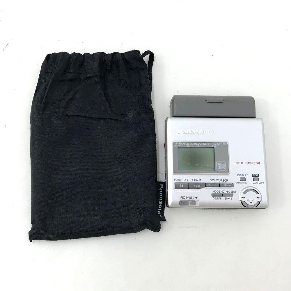 【通電/再生OK】パナソニック ポータブルMDレコーダー SJ-MR100 パナソニック SJ-MR100 ポータブルMDレコーダー 携帯巾着付き スレキズ