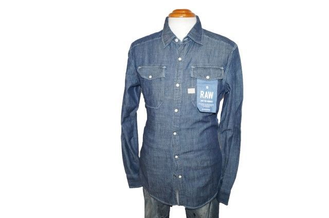 ジースターロウ G-STAR RAW 長袖シャツ ウエスタンシャツ シャンブレー メンズ 春物 デニムシャツ