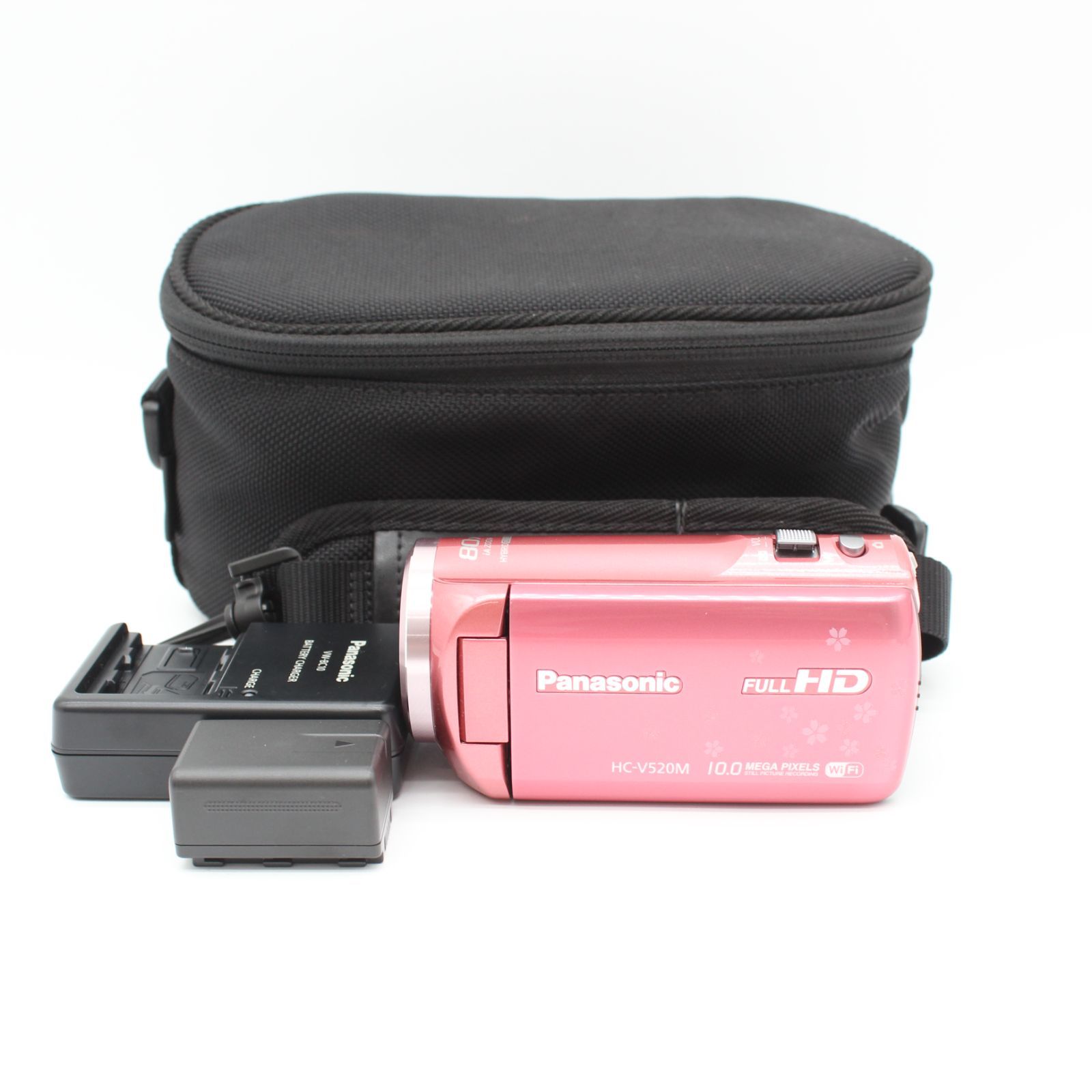 [Good Condition] Panasonic Digital Hi-Vision Video Camera V520 Internal Memory 32GB Pink HC-V520M-P JS129-02350