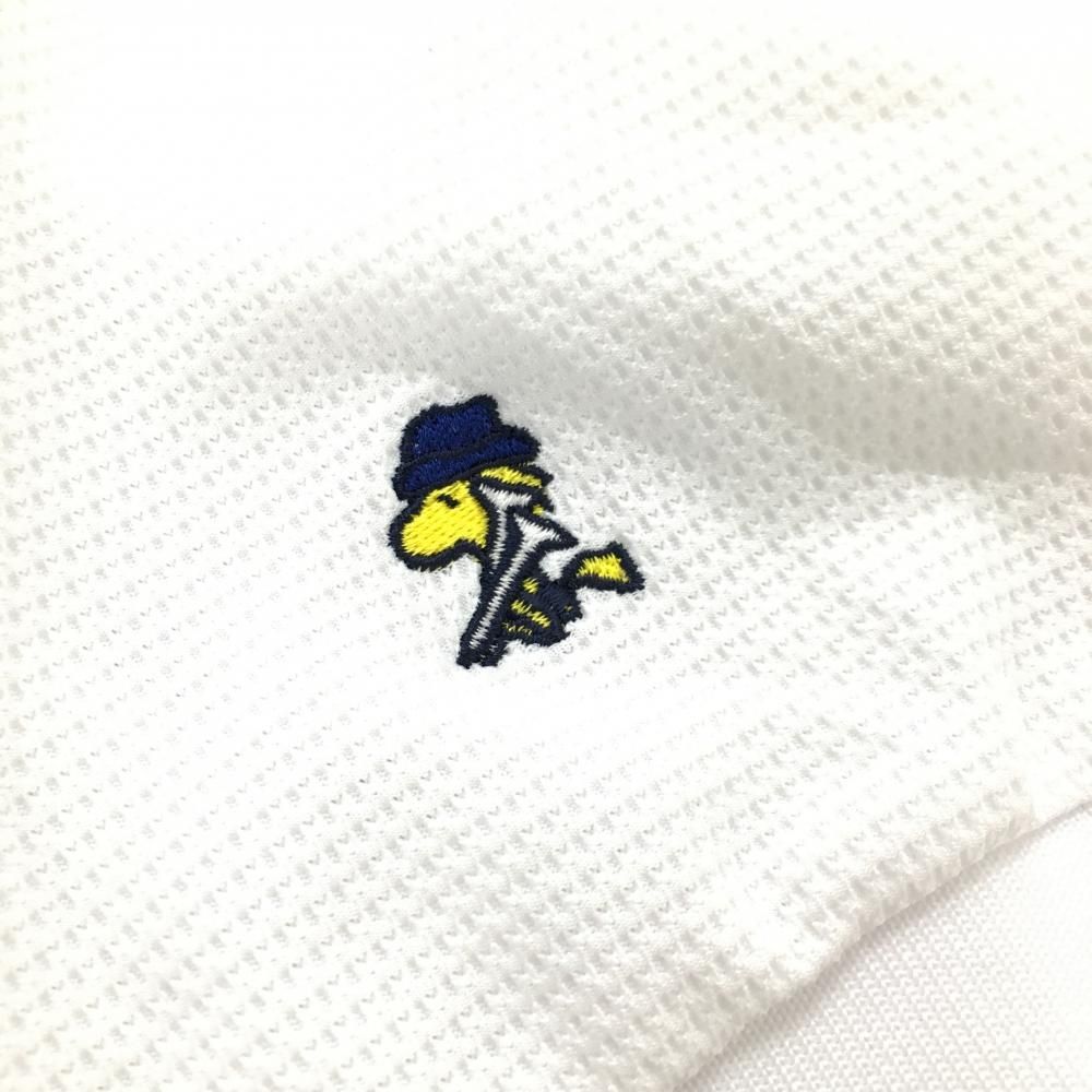 超美品】パーリーゲイツ×PEANUTS 半袖ポロシャツ 白×ネイビー