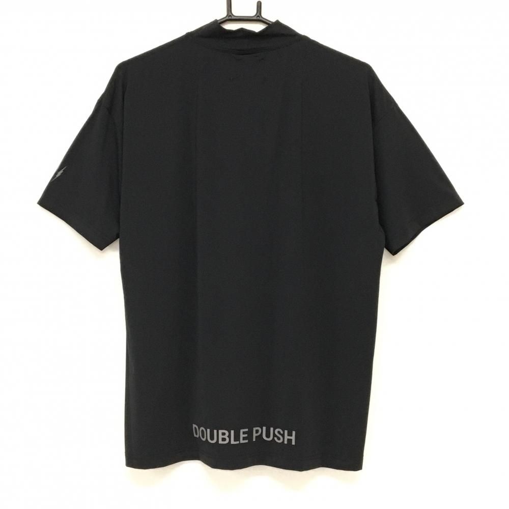 超美品】タインダブルプッシュ×ラフロッグ 半袖ハイネックシャツ 黒 裾