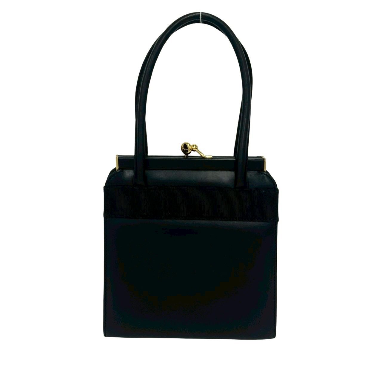 極美品● フェラガモ 2way ハンドバッグ ヴァラリボン 金具 ブラック 極 美品 Salvatore Ferragamo サルヴァトーレフェラガモ ヴァラリボン