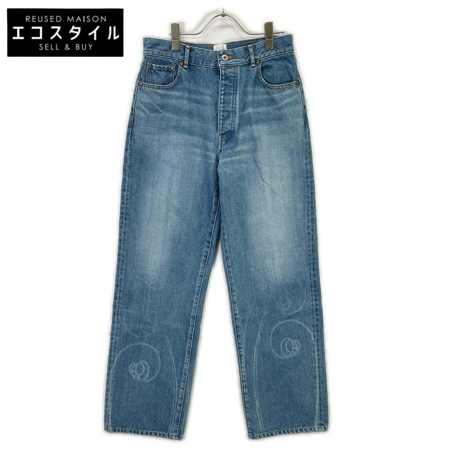 BISOWN　ビソウン　24SS 24SS-BIS-PT01K インディゴ ペイントデザイン ストレートデニムパンツ　2