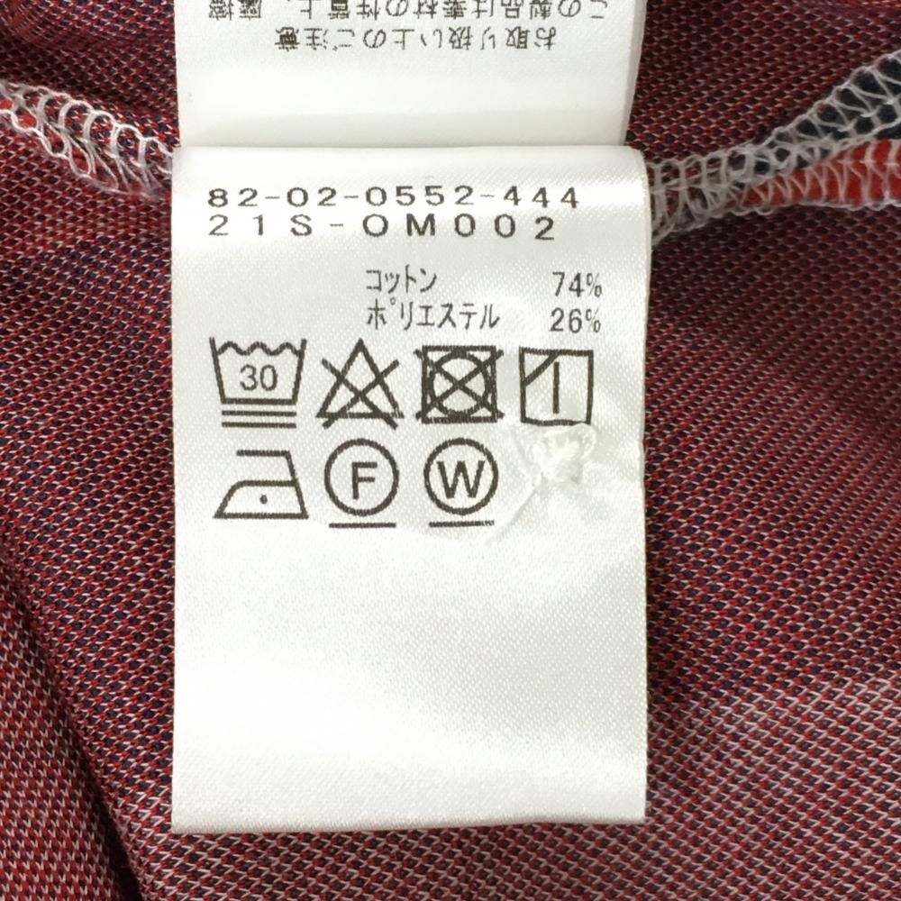 超美品】ビームスゴルフ 半袖ポロシャツ 白×レッド×ネイビー 太