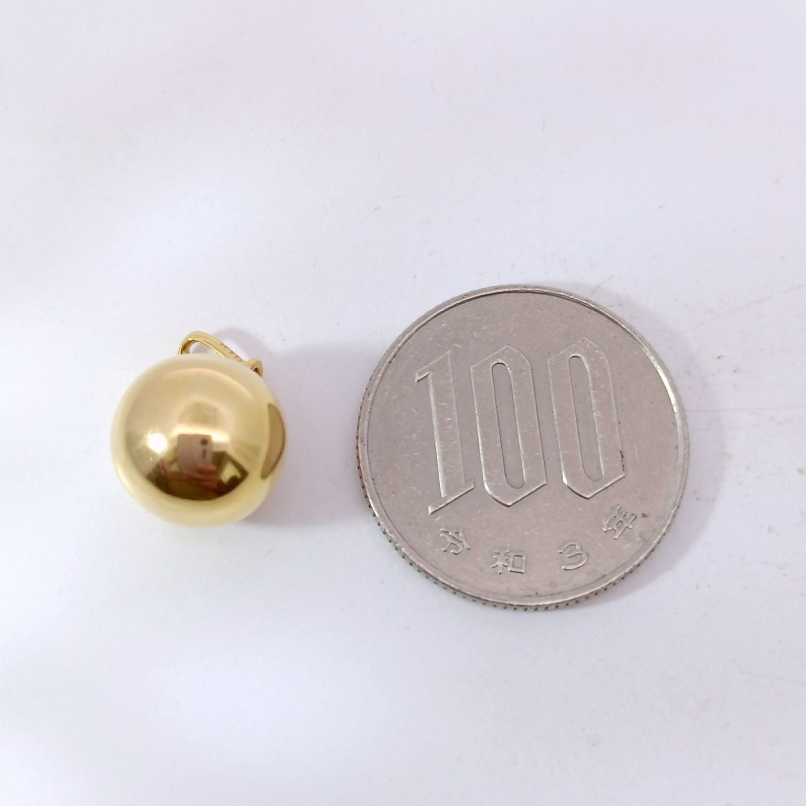 K18 ゴールド ボールトップ ネックレス　ヴィンテージ 18金 K18 男女兼用 大振り ボールネックレストップ 1.37g Z1885