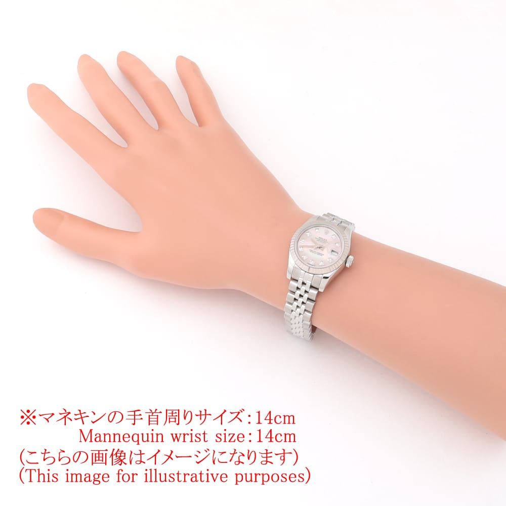 ロレックス デイトジャスト 10Pダイヤ 179174NG ピンクシェル Z番 中古 レディース｜詳細画像