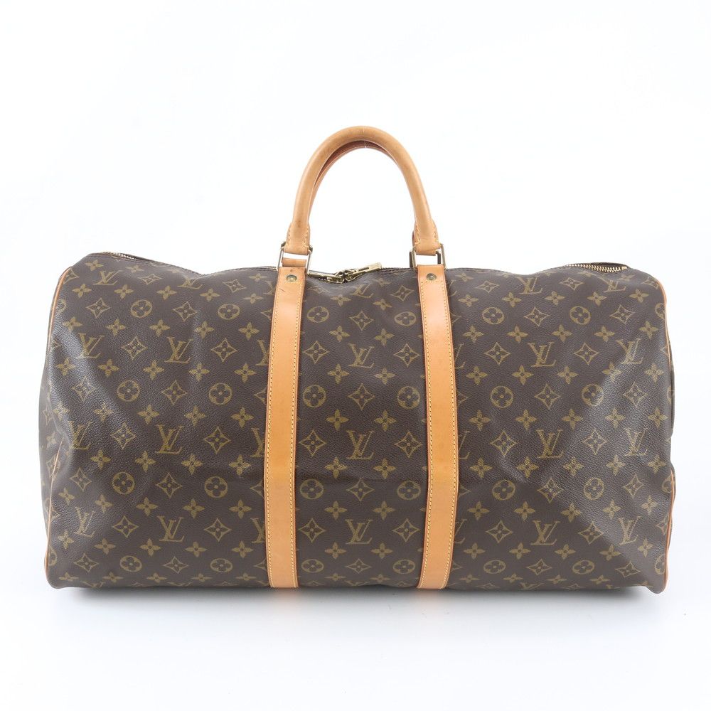 美品 ルイヴィトン モノグラム キーポル 55 M41424 レザー ボストン バッグ 出張 旅行 トート キャリー メンズ RTM EK19-9【中古】