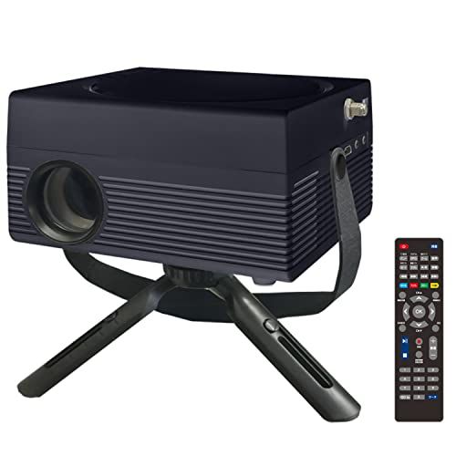 東京Deco プロジェクター 家庭用 1080P TVチューナー＆DVD搭載 170ANISルーメン 小型 LED 台形補正 三脚付き [地上デジタルチューナー/DVD内蔵/録画機能/HDMI] 1920×1080 最大解像度 内蔵スピーカー 台形補正 Hyu