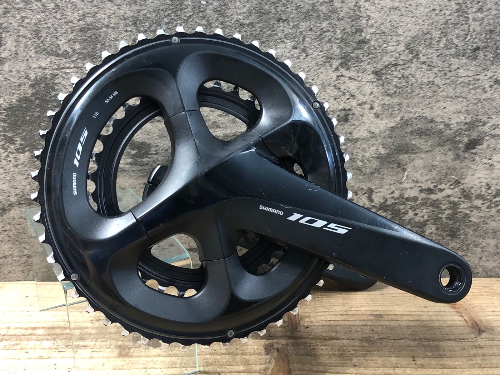 JW346 シマノ SHIMANO 105 FC-R7000 クランクセット 170mm 50/34T 4iiii PRECISION ※チェーンリングジャンク