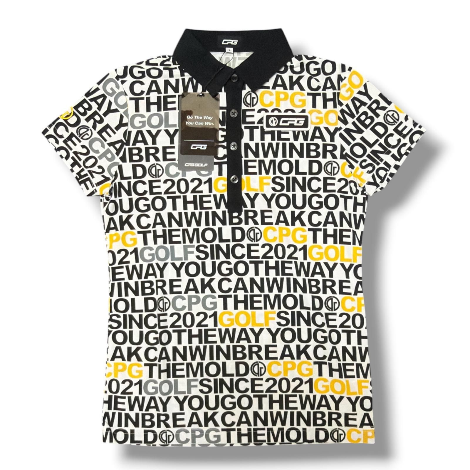 参考上代19800円 未使用 CPG GOLF 総柄半袖ポロシャツ レディース