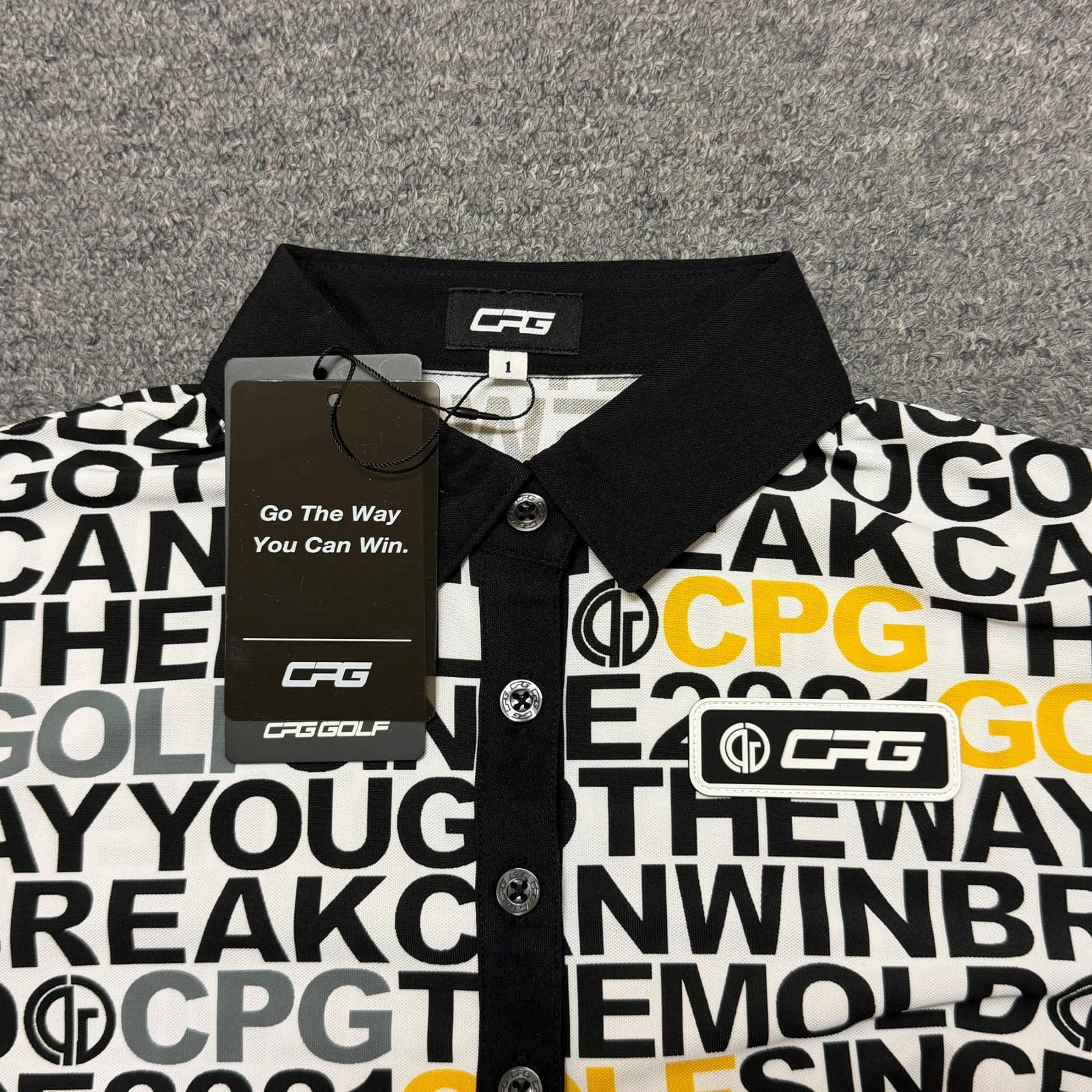 参考上代19800円 未使用 CPG GOLF 総柄半袖ポロシャツ レディース