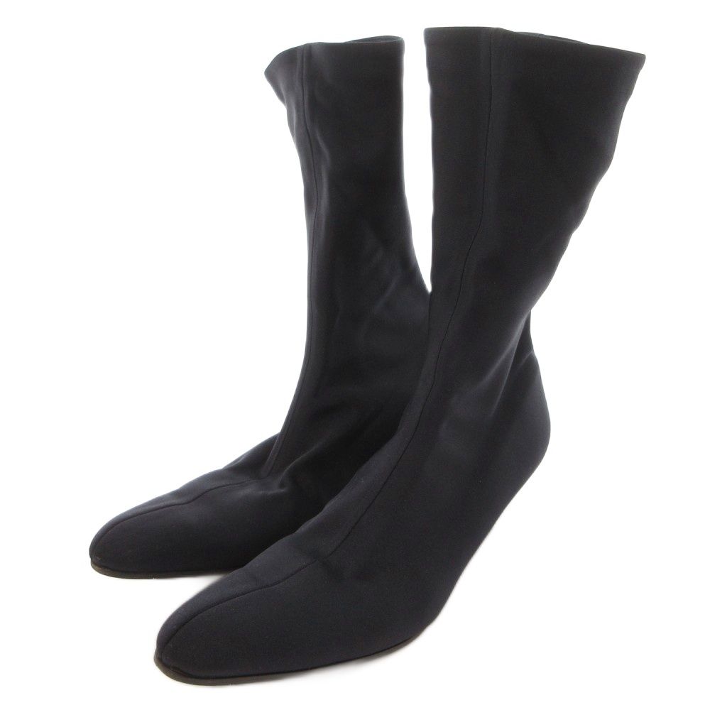 バレンシアガ BALENCIAGA ショートブーツ ソックス ピンヒール 38 黒 ブラック /FF ■IBO100