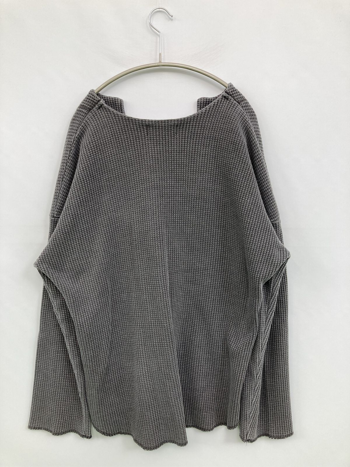 SELECT MOCA セレクトモカ Tシャツ/カットソー F グレー 無地 Vネック