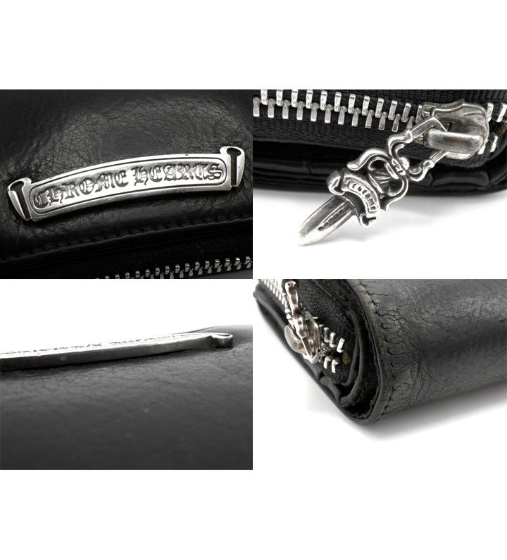 クロムハーツ スクエアジップビル ラウンドジップレザーウォレット財布 クロムハーツ CHROME HEARTS 【 SQ ZIP BILL 】 スクエアジップビル