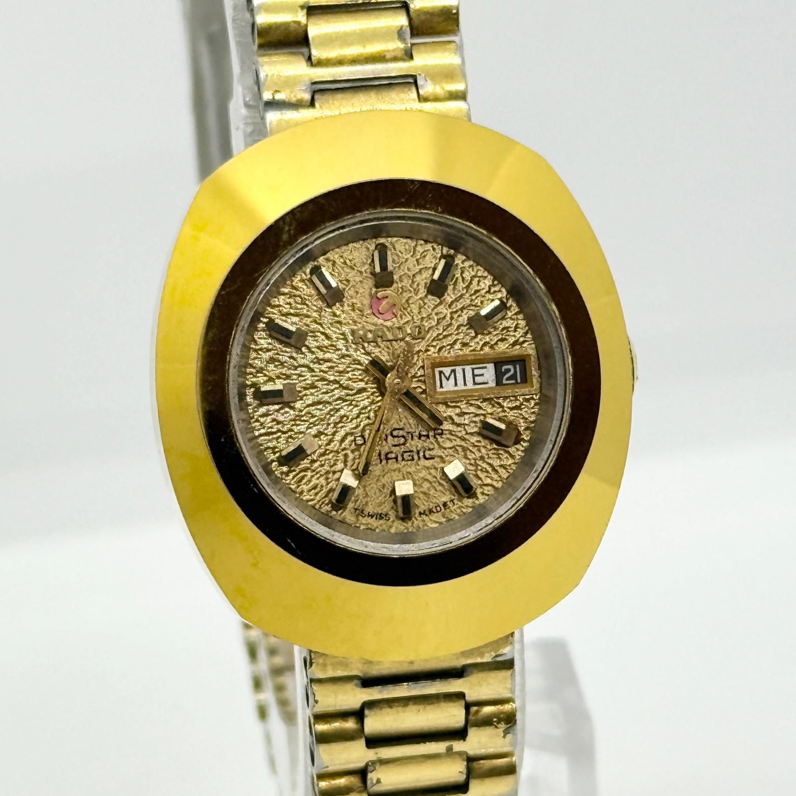 RADO ラドー Water Sealed ダイアスター マジック 304 18/10 ゴールド AT レディース 腕時計 稼働品
