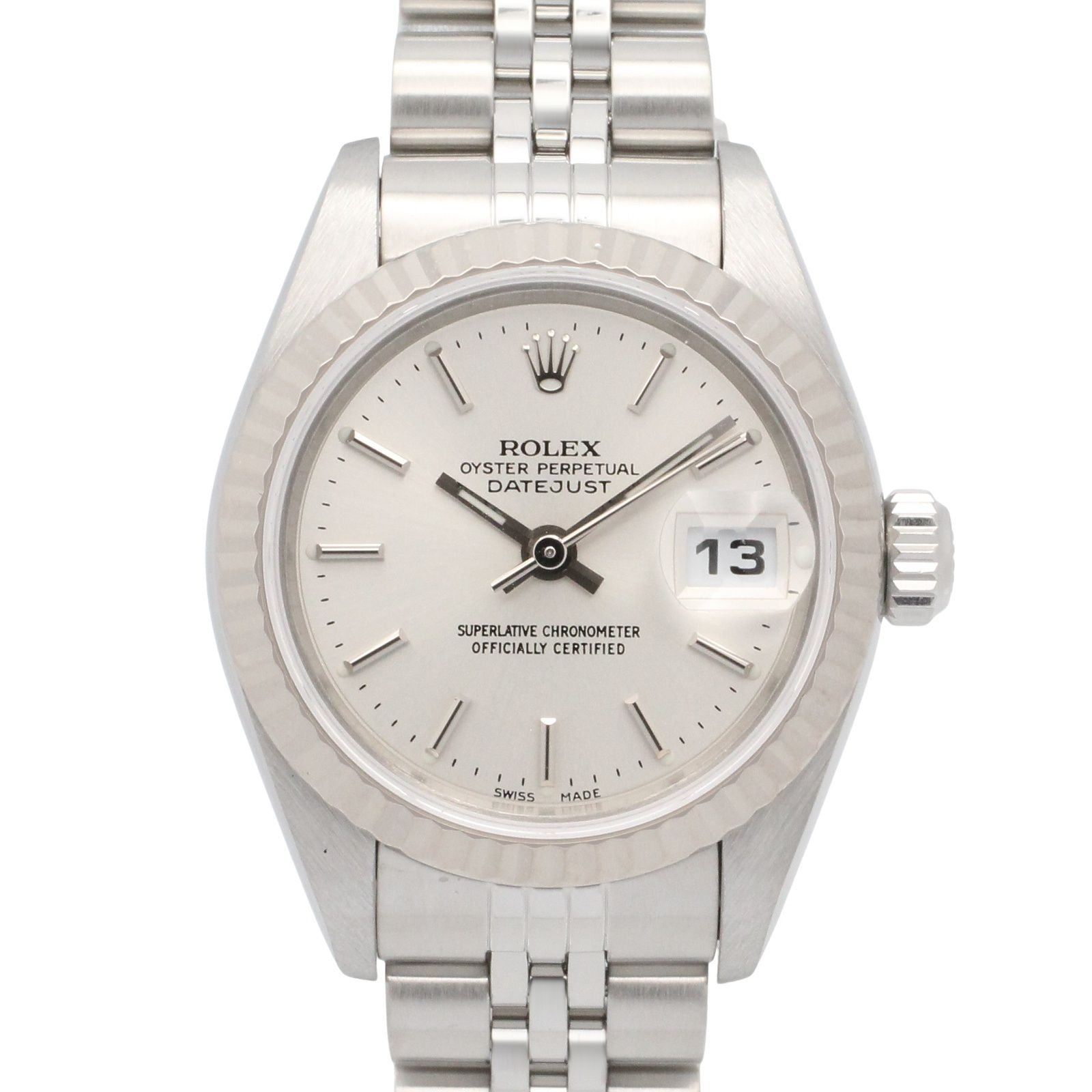 ロレックス ROLEX 腕時計 デイトジャスト P番 79174 SIL/BA K18WG（ホワイトゴールド） ステンレススチール デイトジャスト P番 レディース Used A
