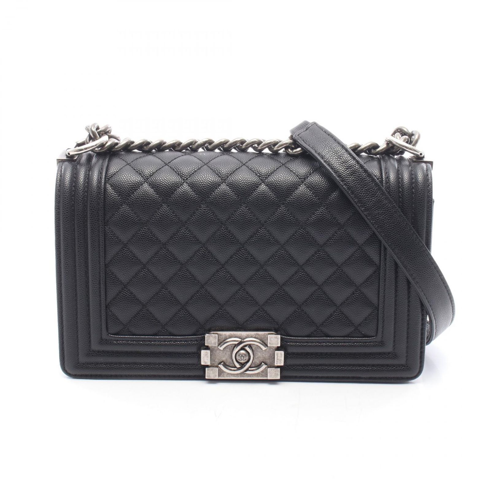 シャネル CHANEL ショルダーバッグ ボーイシャネル A67086 ブラック キャビアスキン(グレインドカーフ) ボーイシャネル チェーンショルダー レディース Used B