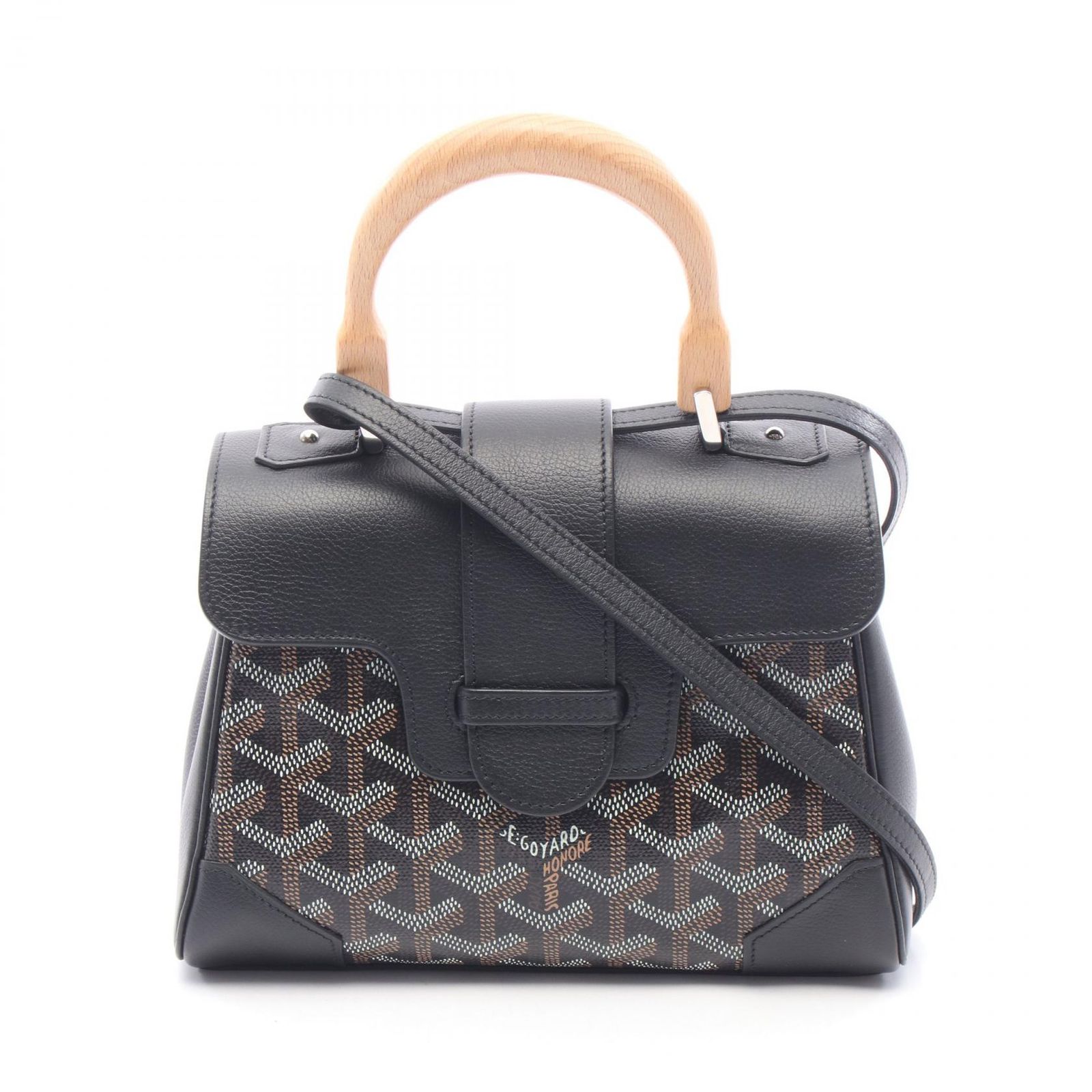ゴヤール GOYARD ハンドバッグ サイゴン ミニ 2WAY SAIGONMINTY01CL03P ブラック/ブラウン/ベージュ PVCコーティングキャンバス レザー サイゴン ミニ 2way ハンドバッグ