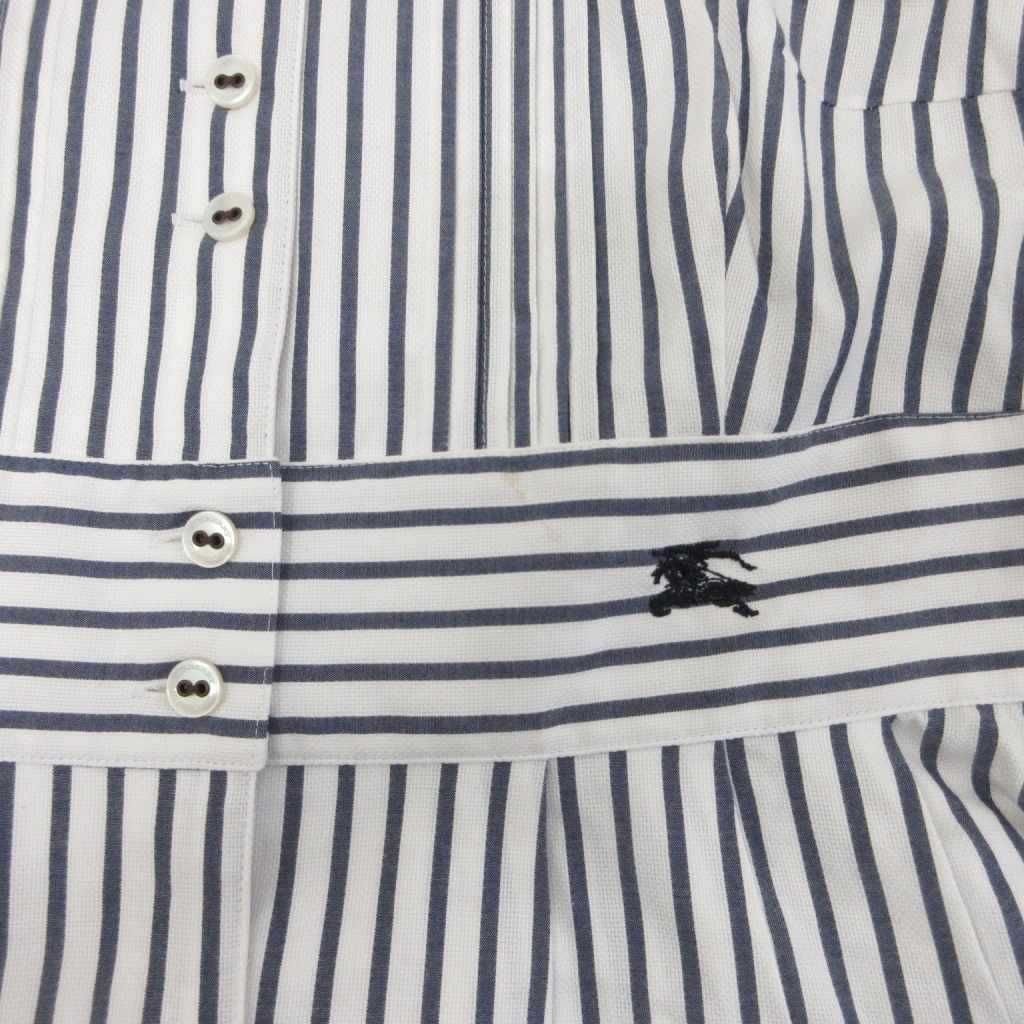 ストライプ 半袖 ワンピース　Burberry バーバリー　38 バーバリーブルーレーベル BURBERRY BLUE LABEL ワンピース 半袖 ひざ