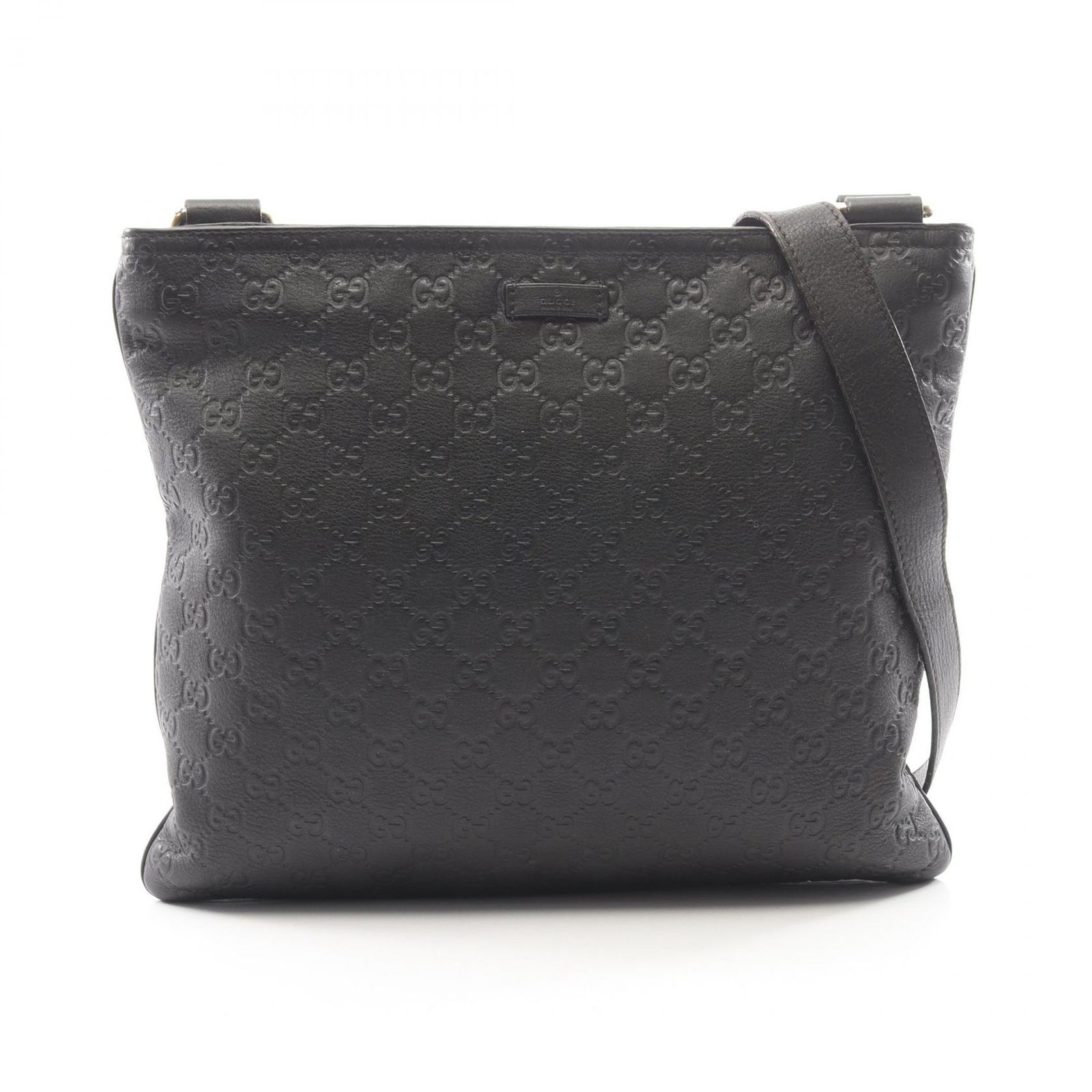 グッチ GUCCI ショルダーバッグ グッチシマ 201446 ブラック レザー グッチシマ ショルダーバッグ ユニセックス Used B