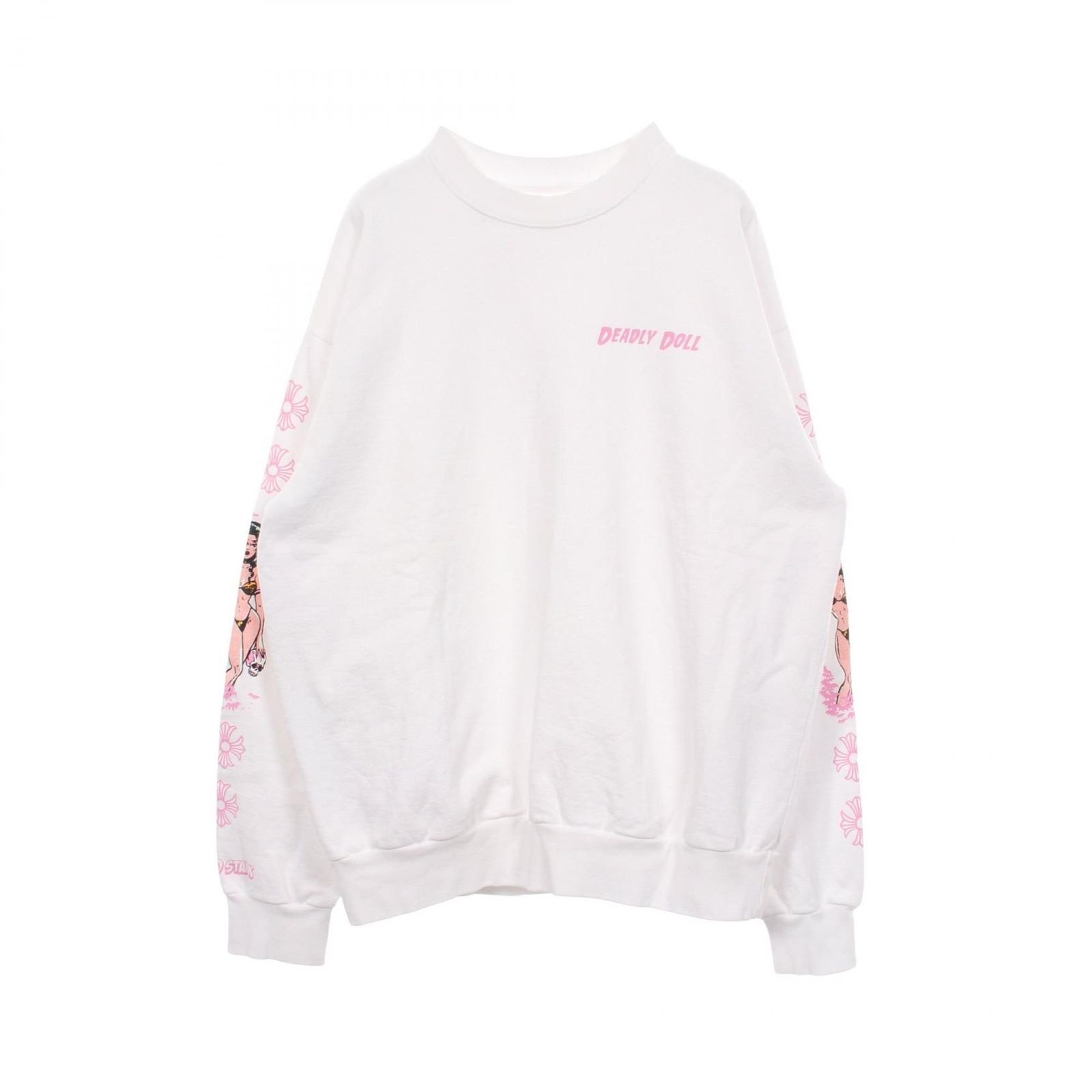 クロムハーツ CHROME HEARTS スウェット Chrome Hearts × DEADLY DOLL クルーネック コットン ×DEADLY DOLL スウェットシャツ メンズ Used A
