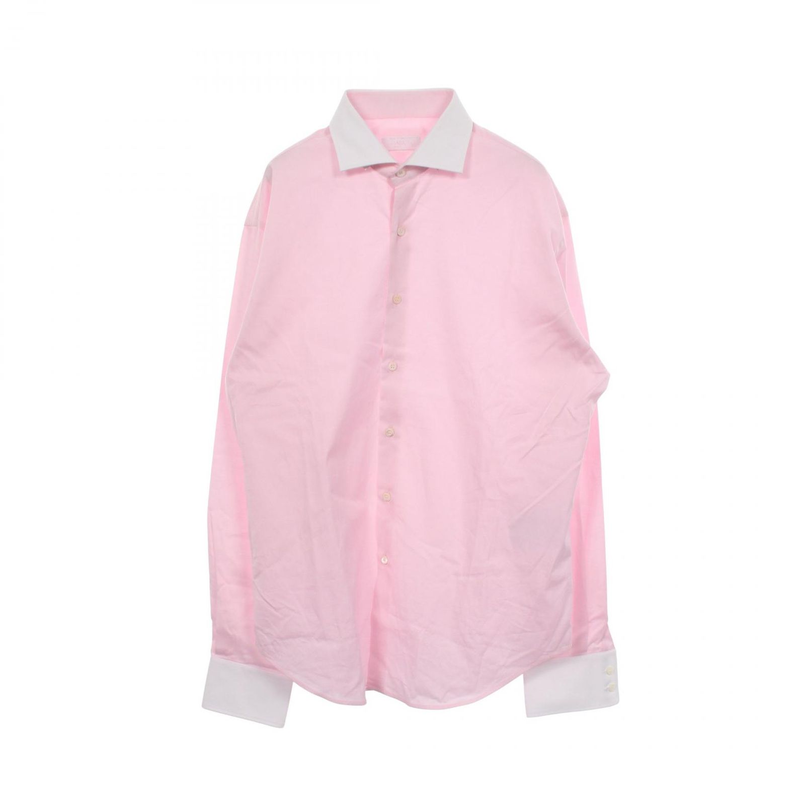 プラダ PRADA 長袖 クレリック UCN572 ピンク コットン 長袖シャツ メンズ 未使用