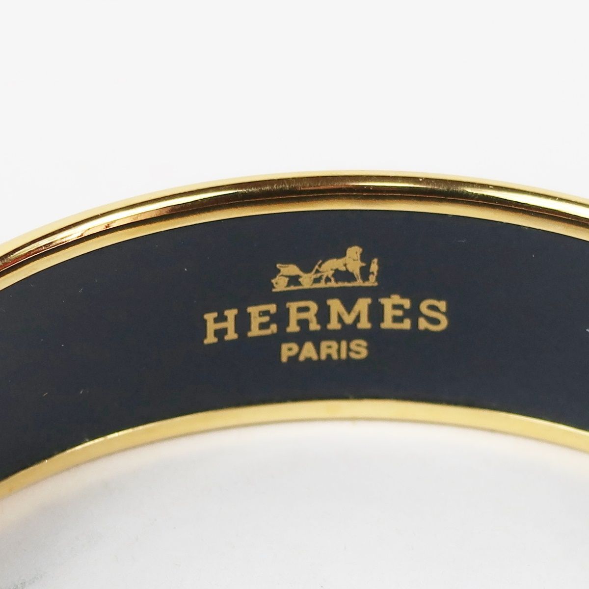 美品】HERMES エルメス 七宝焼き エマイユGM バングル 馬柄