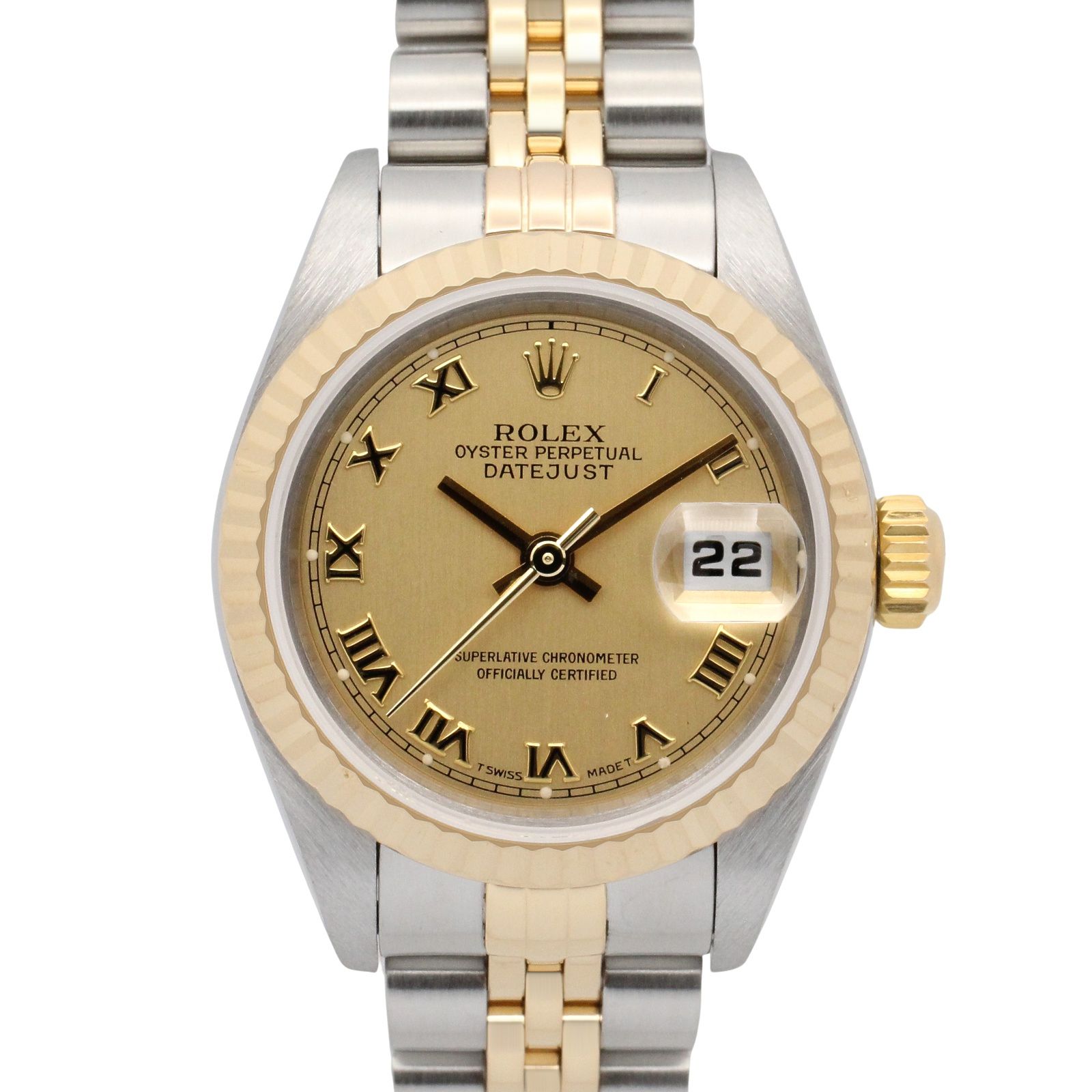 ロレックス ROLEX 腕時計 デイトジャスト Y番 79173 CH/RO K18（イエローゴールド） ステンレススチール デイトジャスト Y番 レディース Used A