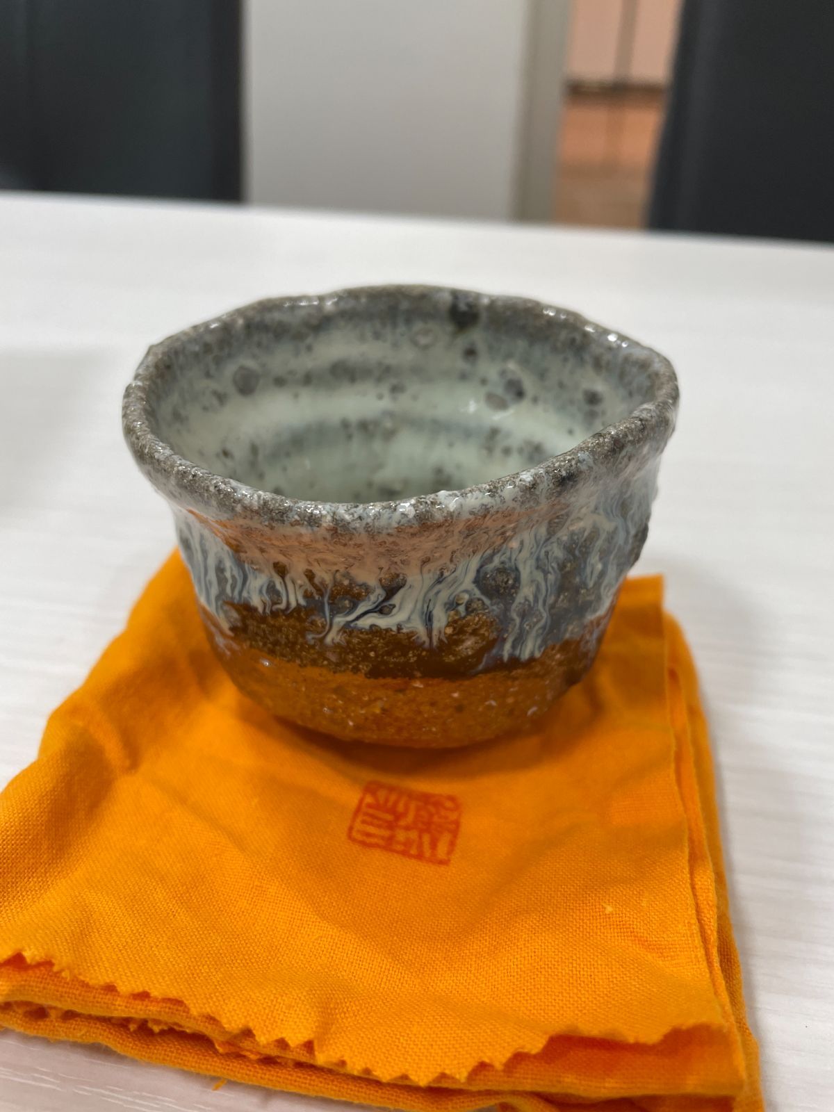 管理番号-P】中川自然坊 朝鮮唐津 ぐい呑 酒器 共箱 布 栞付 現状品