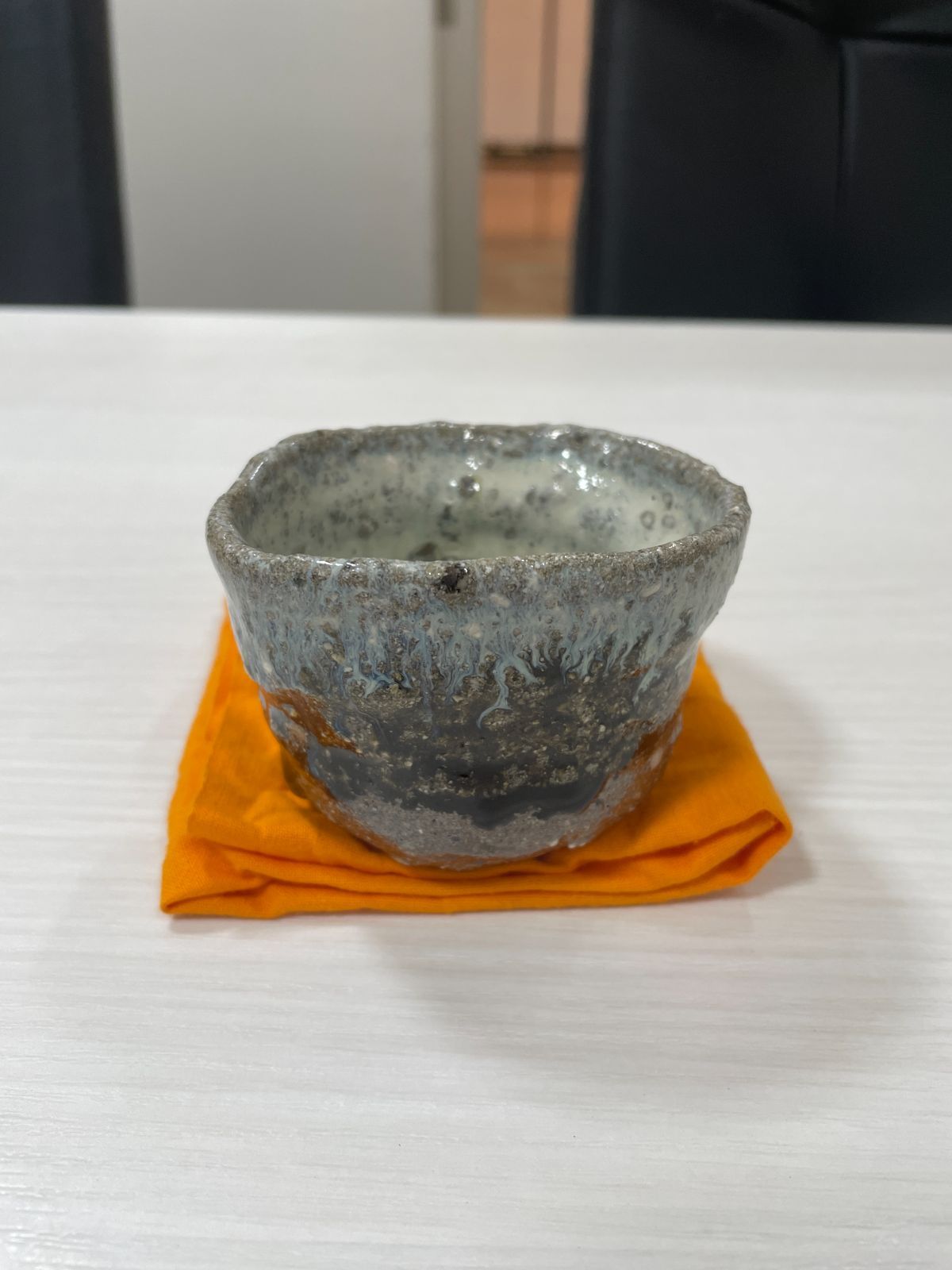 管理番号-P】中川自然坊 朝鮮唐津 ぐい呑 酒器 共箱 布 栞付 現状品