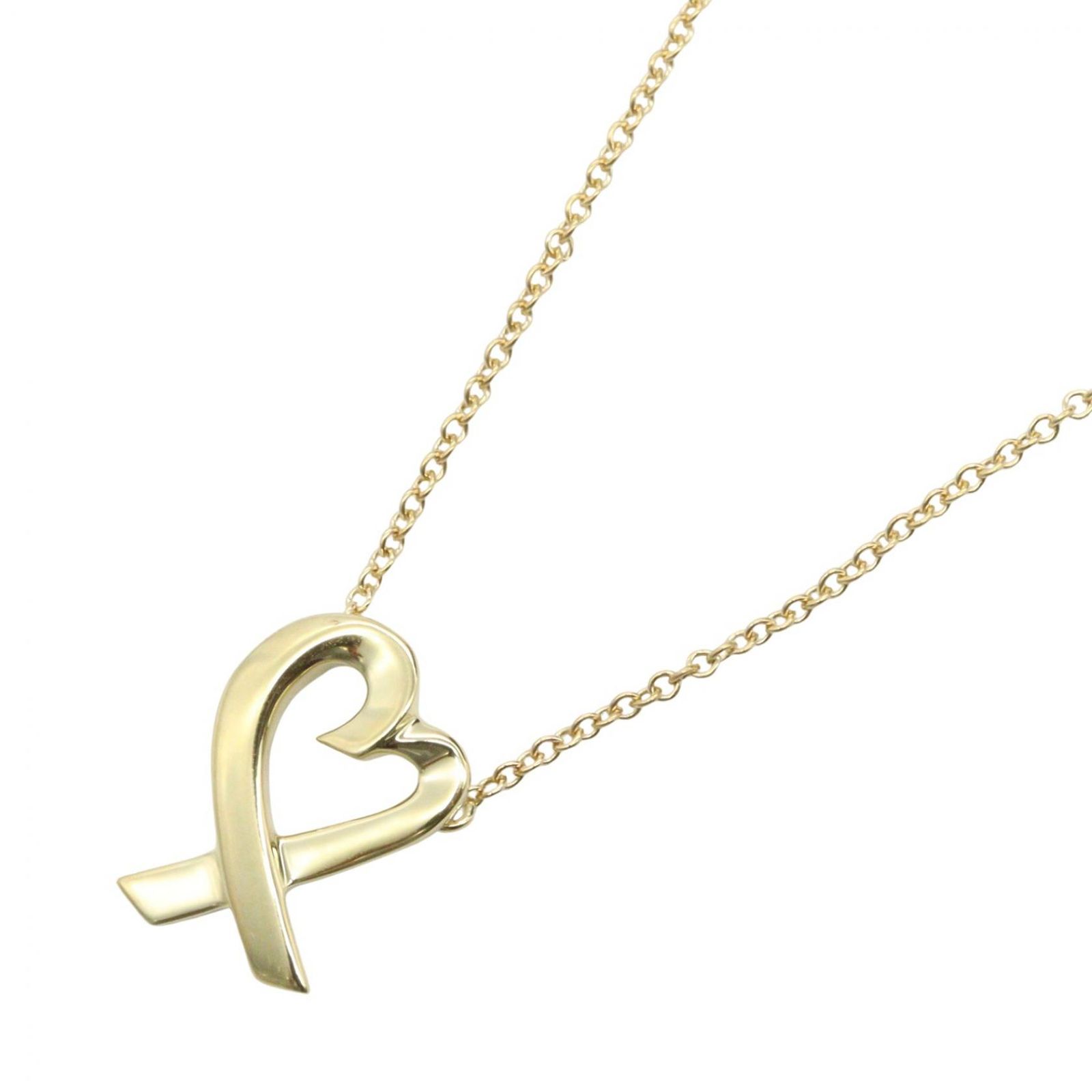 ティファニー TIFFANY＆CO ネックレス ラビングハート ネックレス 首回り41㎝ K18（イエローゴールド） ラビングハート ネックレス レディース Used A
