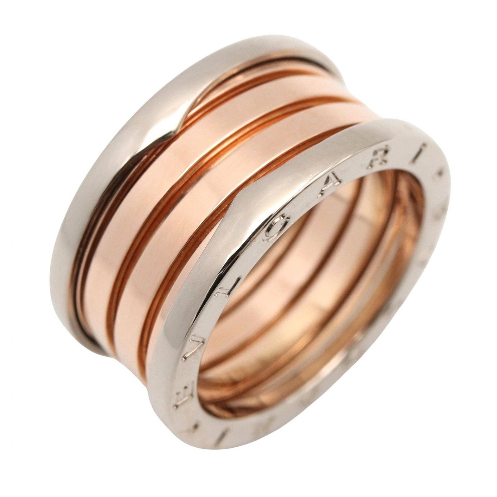 ブルガリ BVLGARI リング・指輪 B-zero1 リング 3バンド K18PG（ピンクゴールド） K18WG（ホワイトゴールド） B-zero1 リング 3バンド ユニセックス Used A