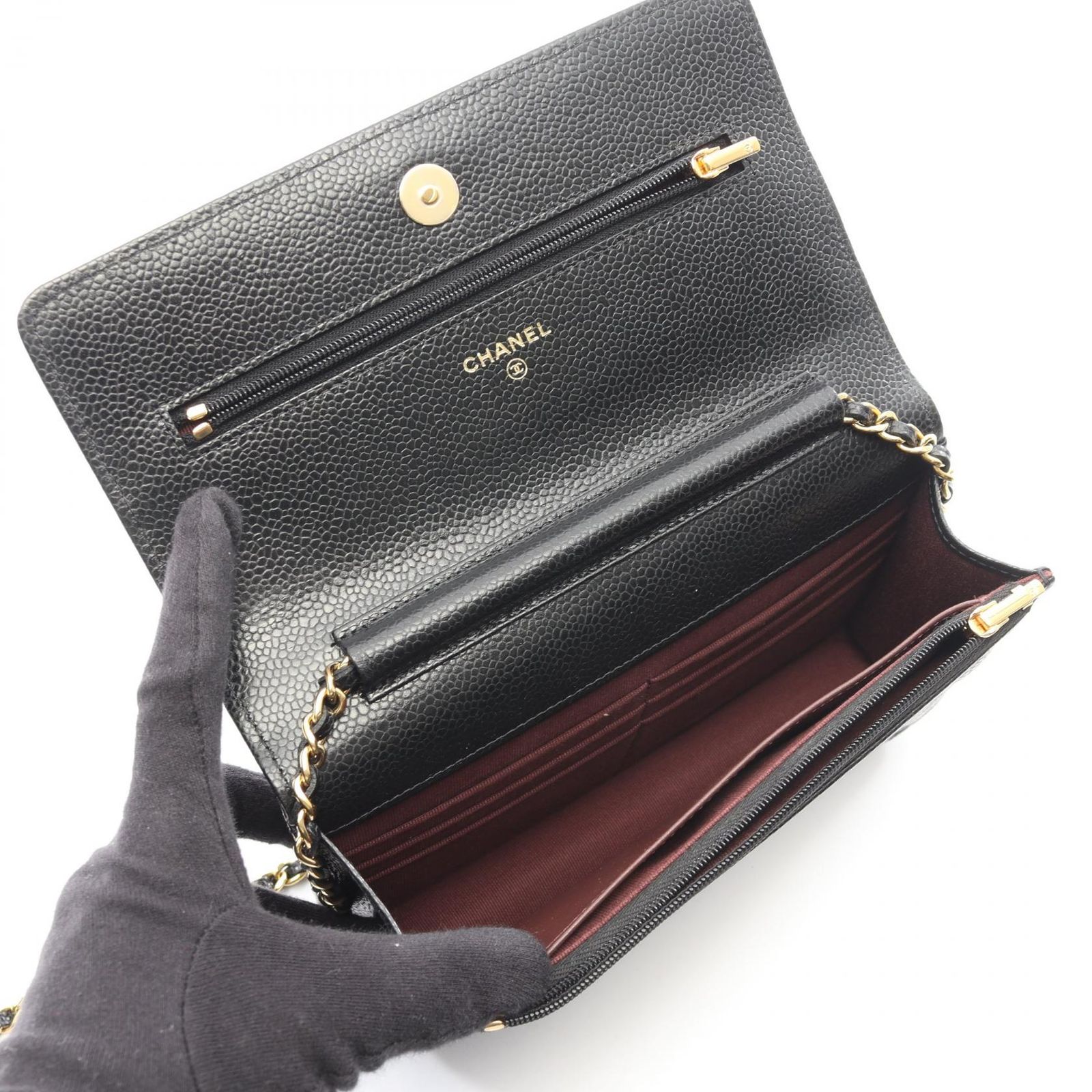シャネル CHANEL ショルダーバッグ マトラッセ AP0250 ブラック キャビアスキン(グレインドカーフ) マトラッセ チェーンウォレット レディース Used A シャネル CHANEL ショルダーバッグ マトラッセ AP0250 ブラック キャビアスキン(グレインドカーフ) マトラッセ チェーンウォレット レディース Used A