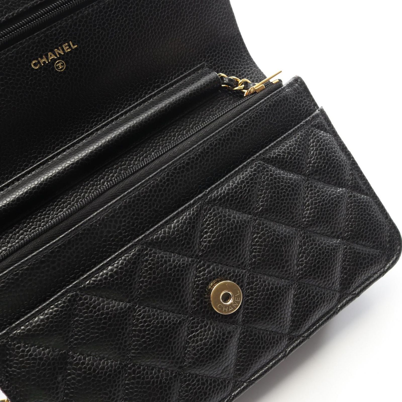 シャネル CHANEL ショルダーバッグ マトラッセ AP0250 ブラック キャビアスキン(グレインドカーフ) マトラッセ チェーンウォレット レディース Used A シャネル CHANEL ショルダーバッグ マトラッセ AP0250 ブラック キャビアスキン(グレインドカーフ) マトラッセ チェーンウォレット レディース Used A