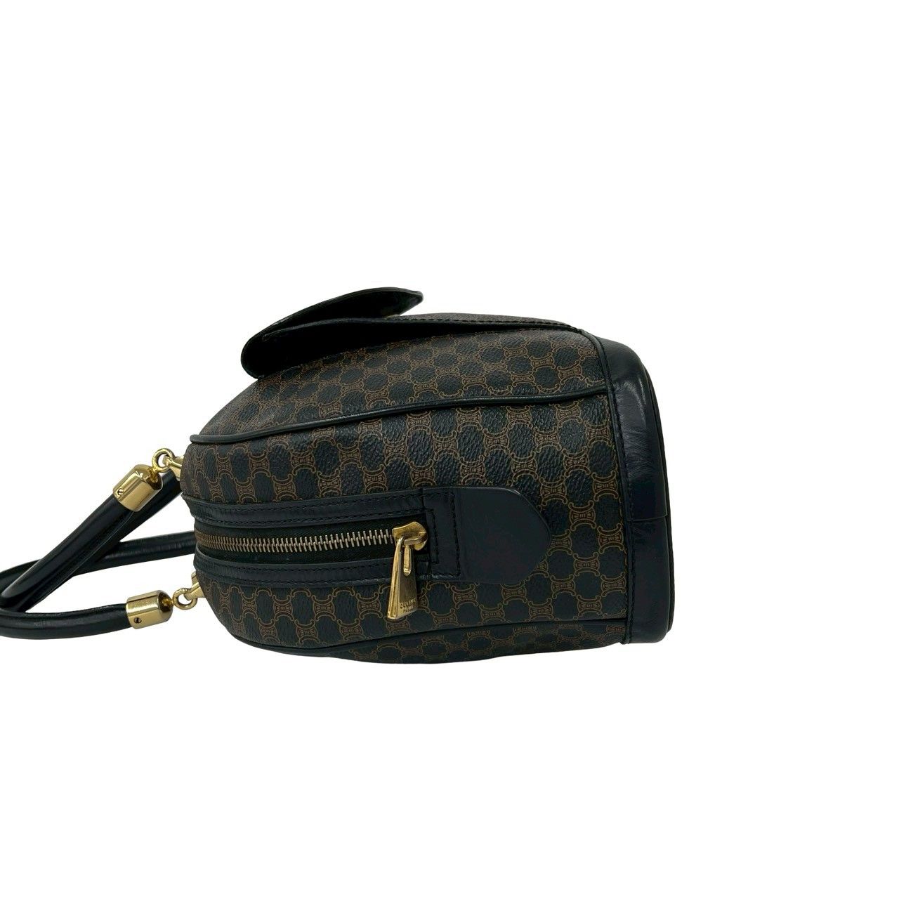 極 美品 CELINE セリーヌ ヴィンテージ マカダム ブラゾン ロゴ 柄