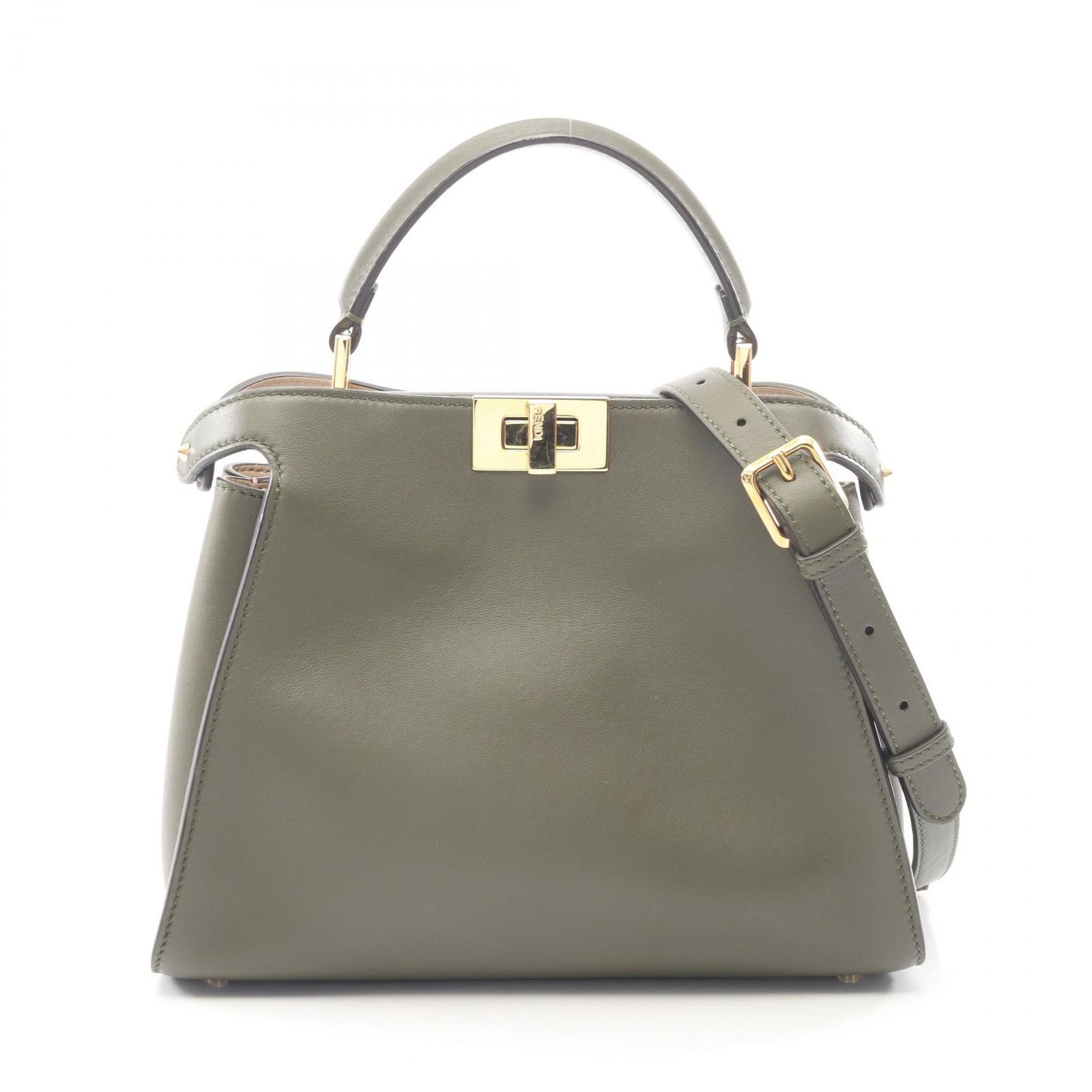 フェンディ FENDI ハンドバッグ ピーカブー エッセンシャリー 2WAY 8BN302 カーキ レザー ピーカブー エッセンシャリー レディース Used A 157,900円