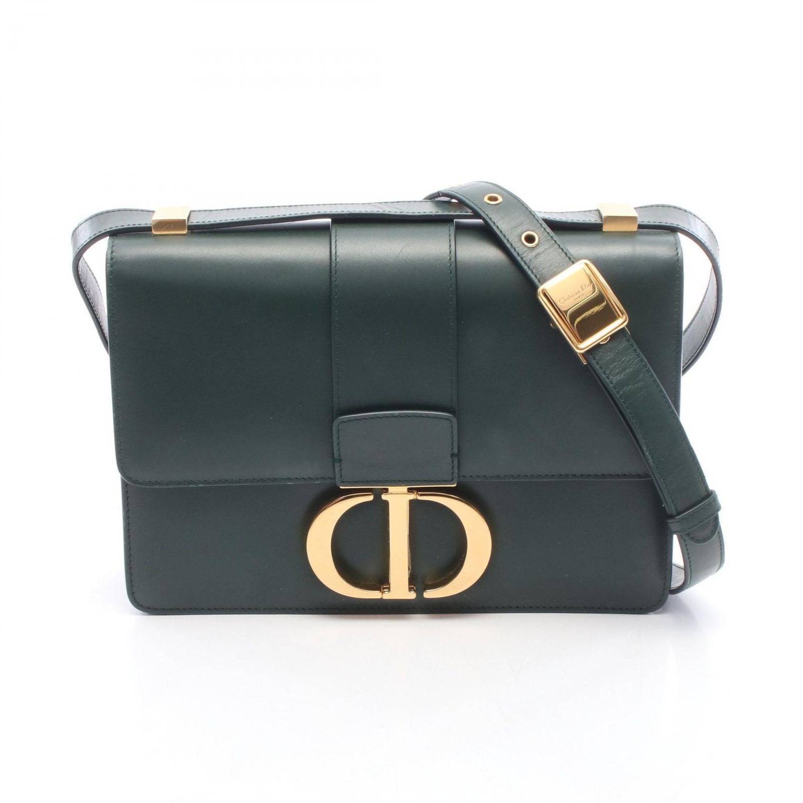 ディオール Dior ショルダーバッグ 30 MONTAIGNE モンテーニュ M9203UMOS グリーン レザー オブリーク 30 Montaigne バッグ レディース Used A
