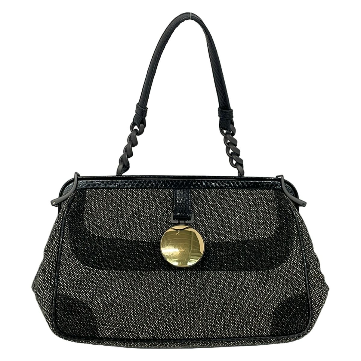 BOTTEGA VENETA(ボッテガヴェネタ) ハンドバッグ - ダークグレー×黒