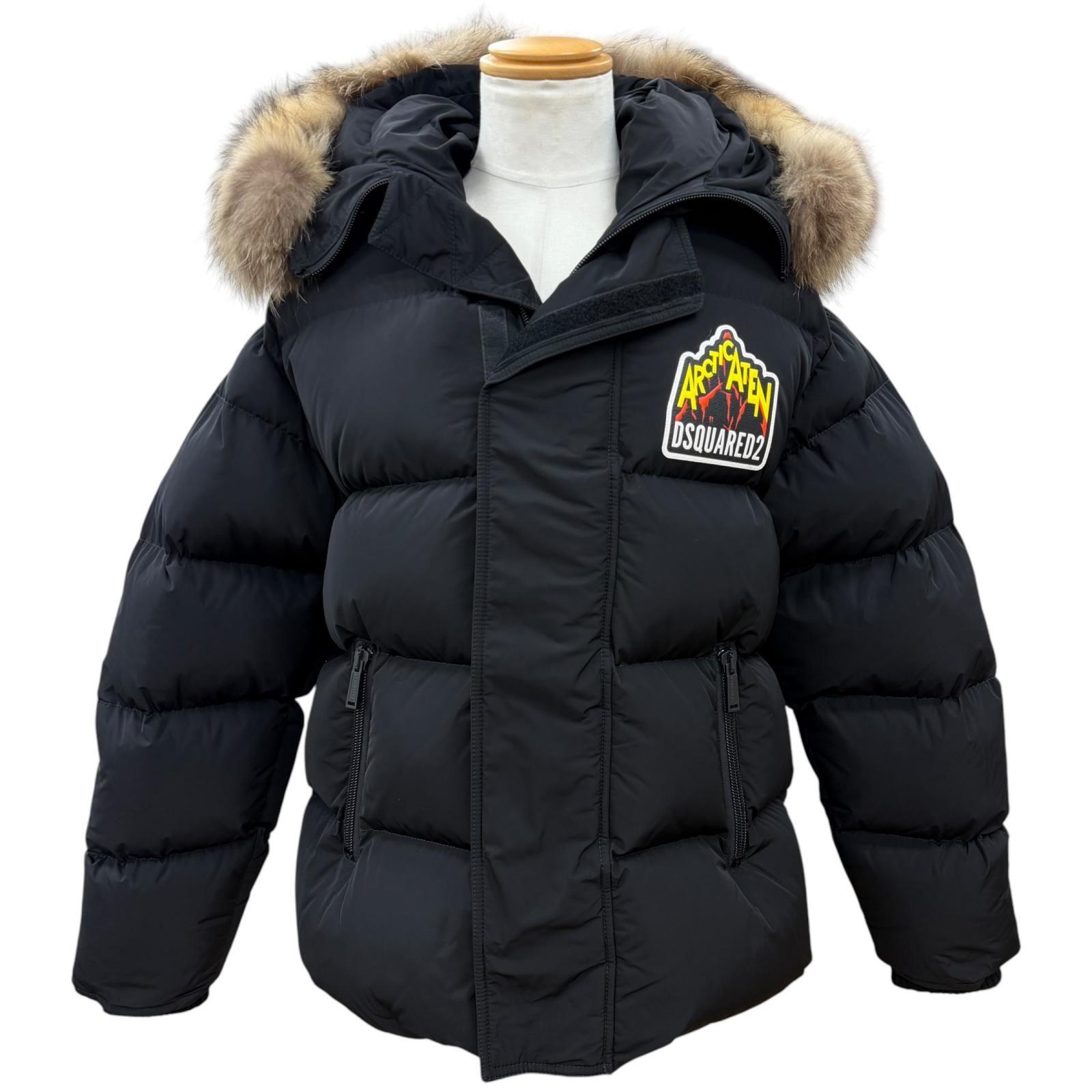 極美品▽DSQUARED2 ディースクエアード S71AN0099 ロゴワッペン ファー
