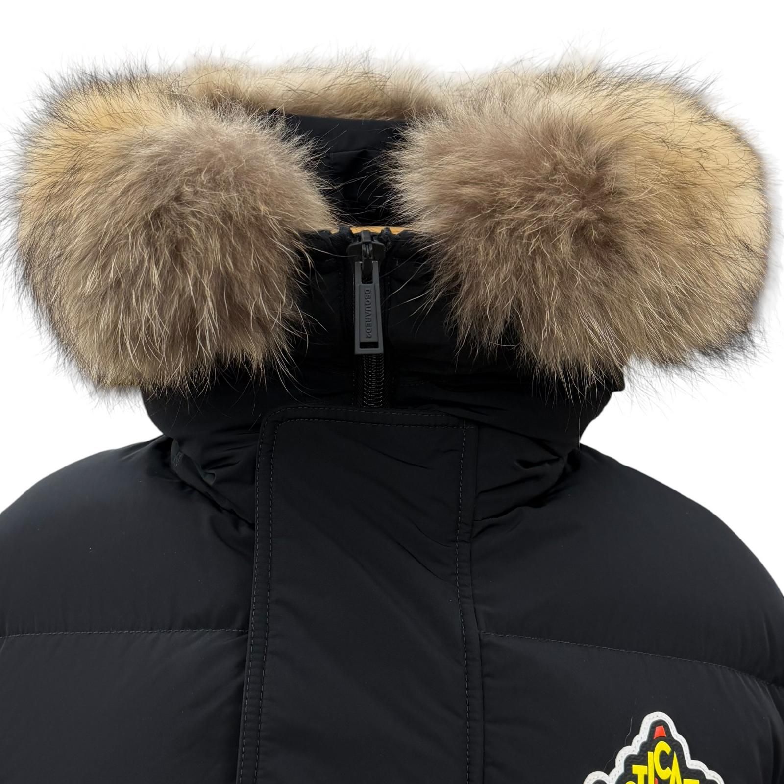 極美品▽DSQUARED2 ディースクエアード S71AN0099 ロゴワッペン ファー