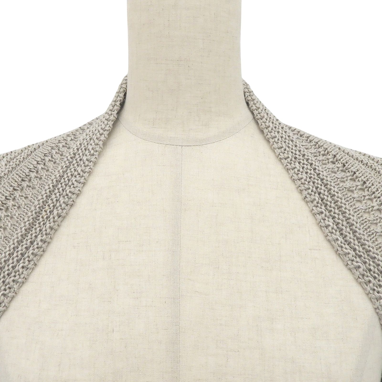 極美品△FOXEY フォクシー 40834-KSJOA412H リネン100％ ロゴ金具付き